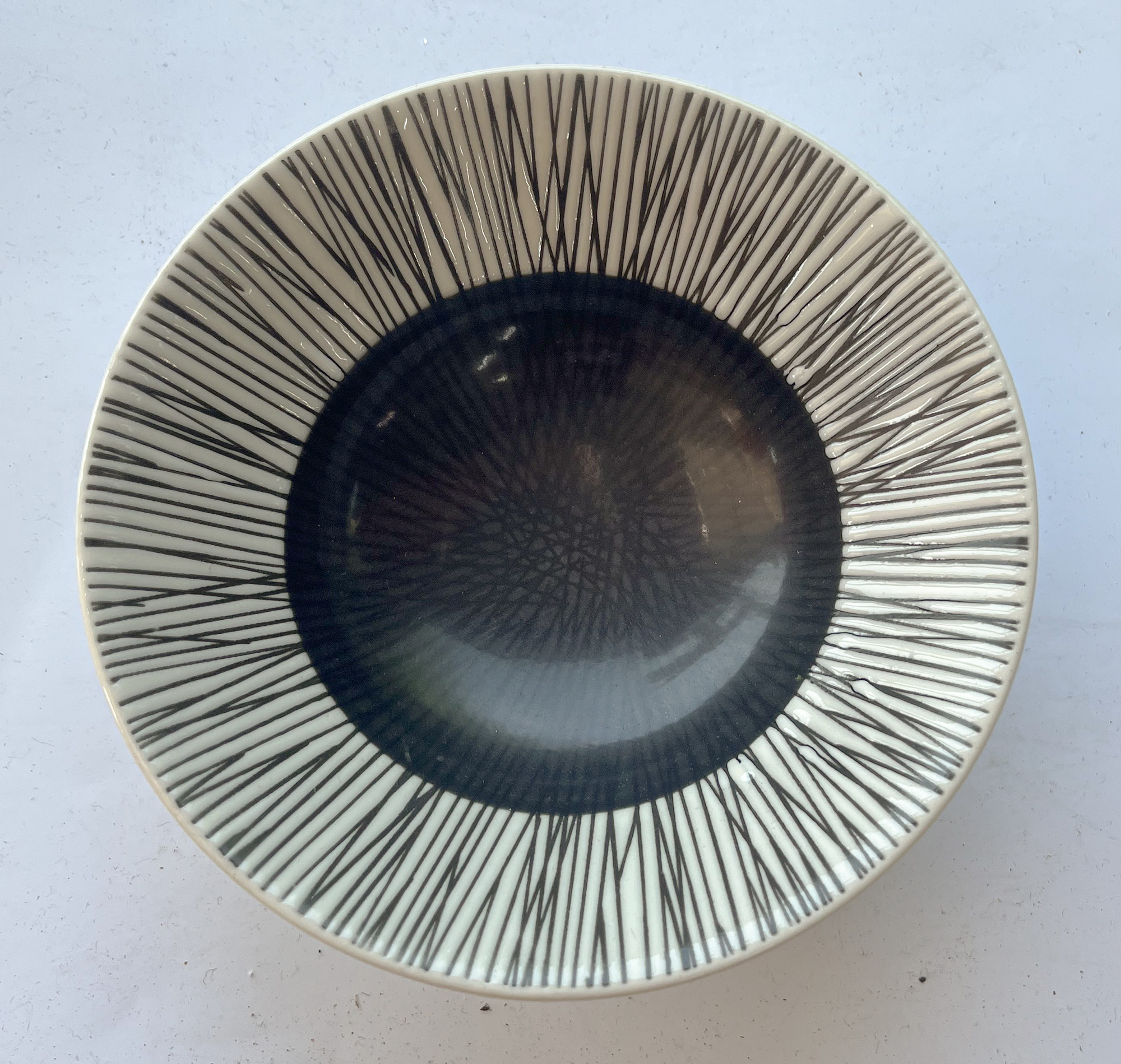 od0205-024/15cm 블랙 원무늬 중볼/Φ15x8cm/일본그릇