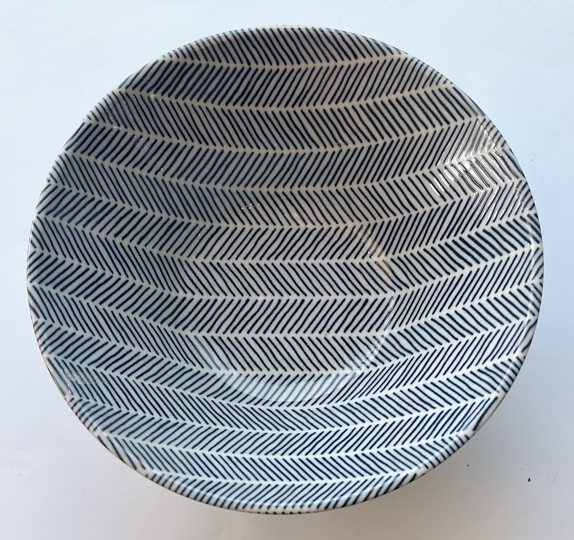 od0205-027/19cm 블루 빗살무늬 중볼/Φ19x8.5cm/일본그릇