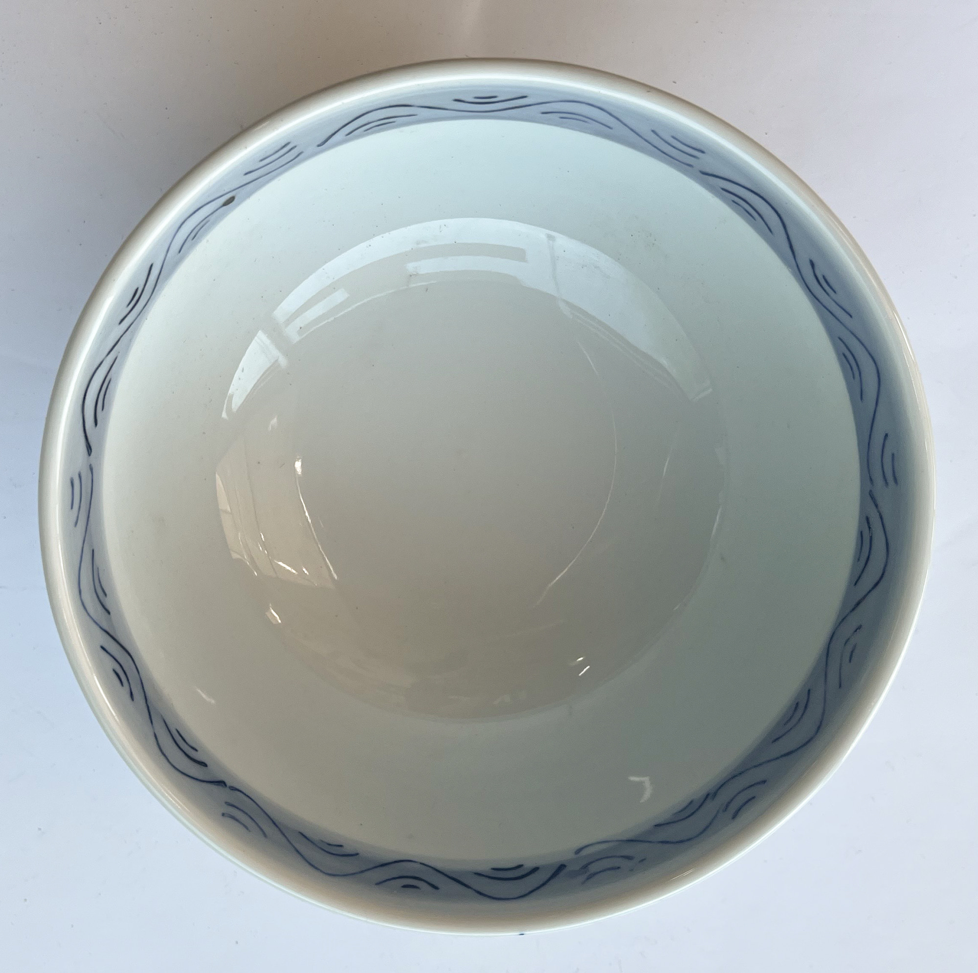 od0205-034/16cm 심플 블루 한선 중볼/Φ16x8cm/일본그릇