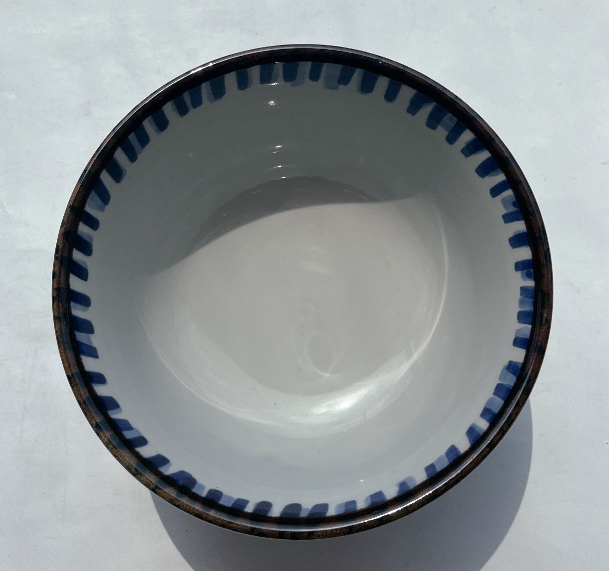 od0205-043/16.5cm 짧은 블루선무늬 중볼/Φ16.5x9cm/일본그릇