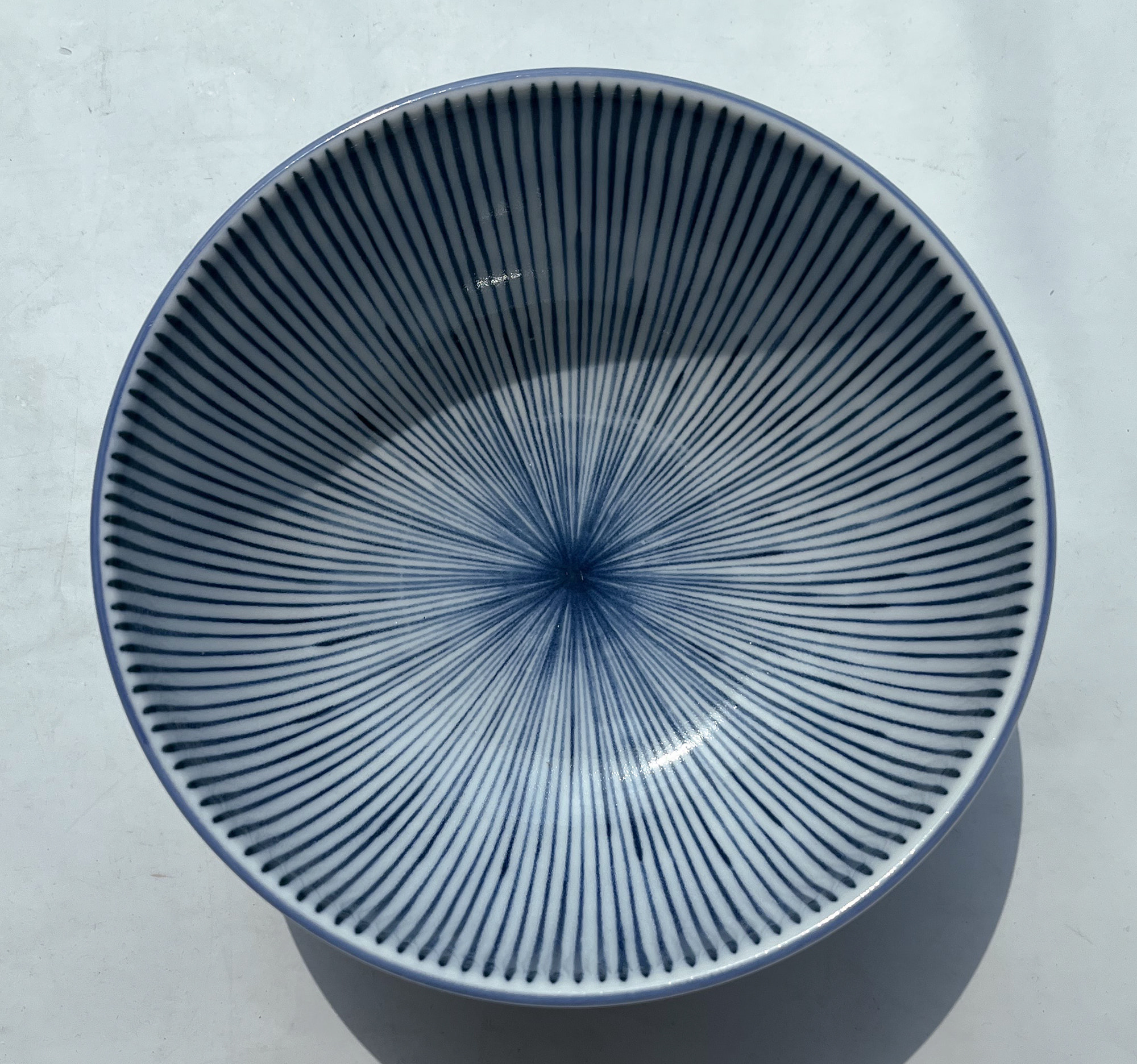 od0205-045/15cm 블루 얇은선무늬 중볼/Φ15x9cm/일본그릇