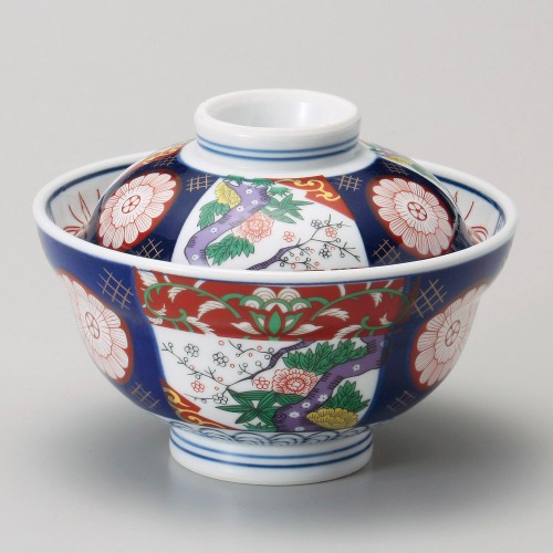 화려한 꽃무늬 전사 우동 덮밥 면기 볼 모란 뚜껑 돈부리 42605-139 일본그릇