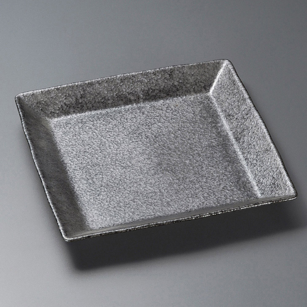 d24517-038/이브시 흑정각접시(대)/25.5×25.5×3㎝/일본그릇