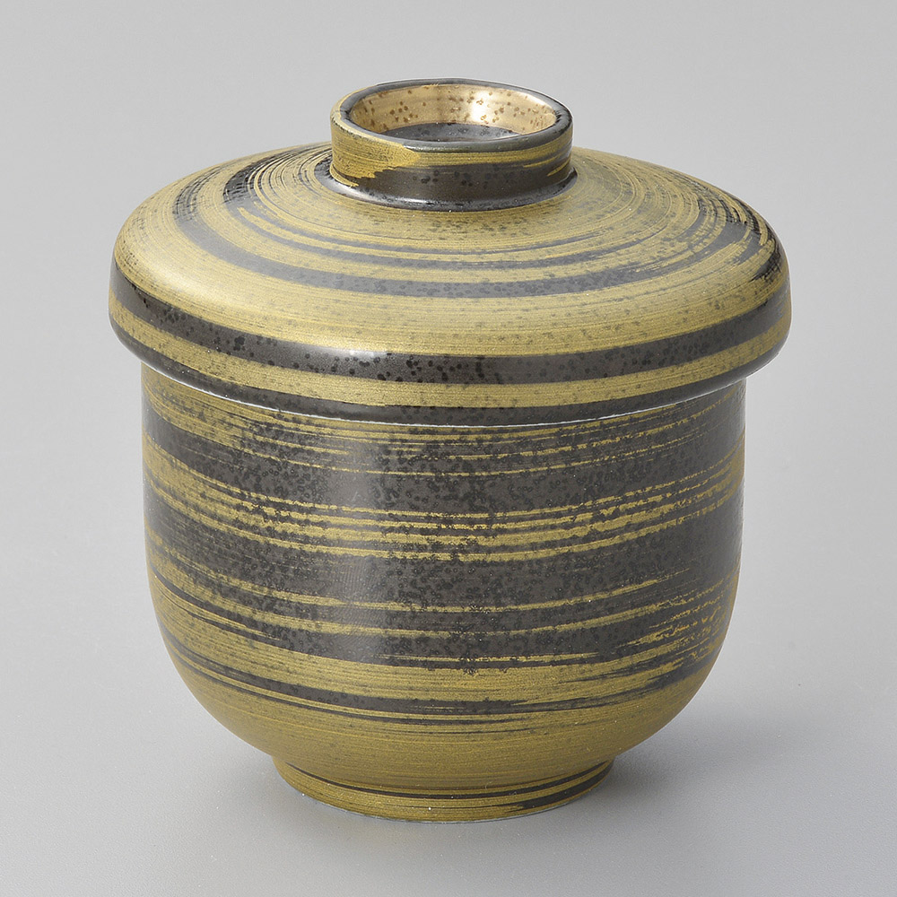 17612-138/블랙 크리스탈 금채 브러시 작고/6.8×7.8㎝・150㏄/일본그릇