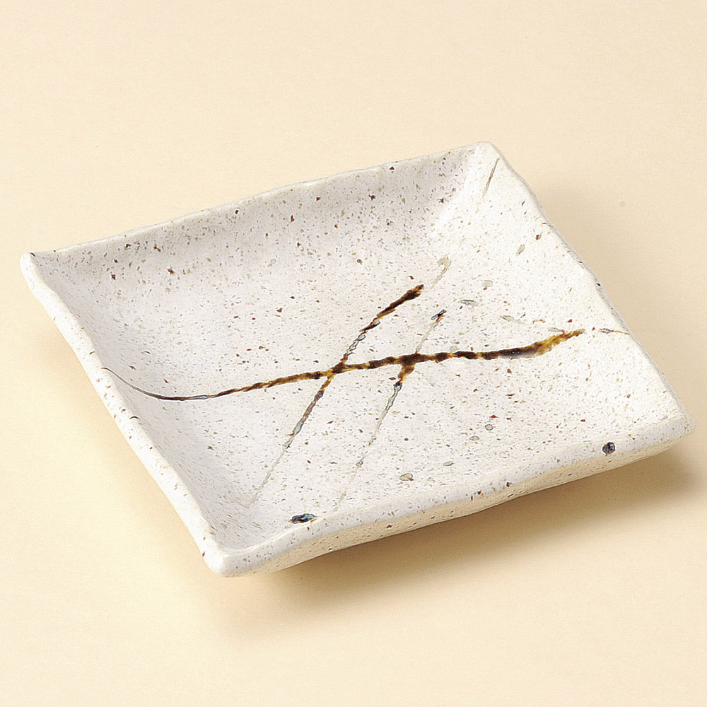 d32330-308/사탕 흐트러진 브러시 앵글 접시/14.5×13.5×2.8㎝/일본그릇