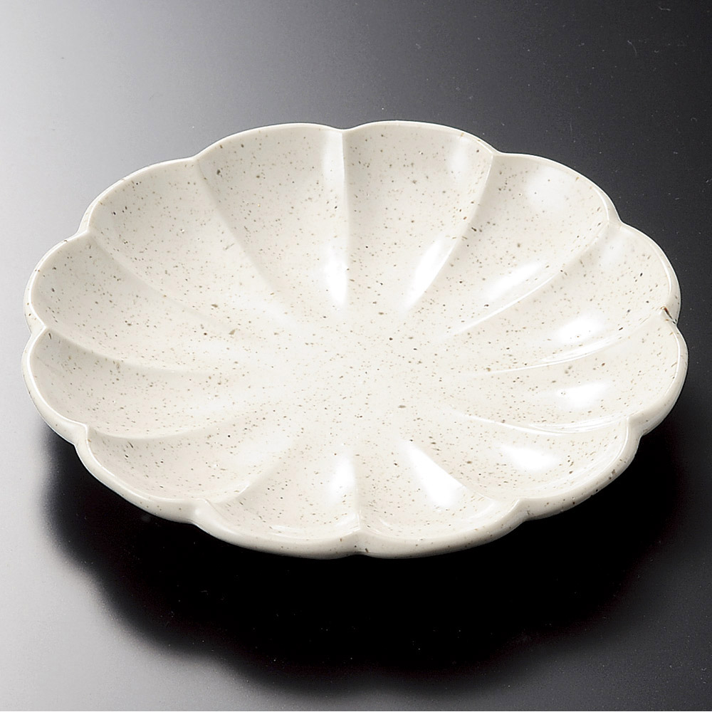d32630-318/흰 우노후 꽃잎 접시/16.6×2.5㎝/일본그릇