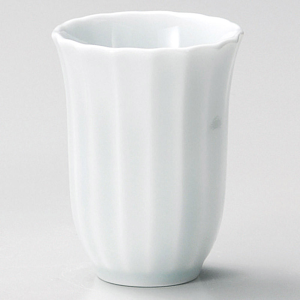d35621-408/푸른 백자 국화 꽃 무료 컵/8×10.5㎝・250㏄/일본그릇