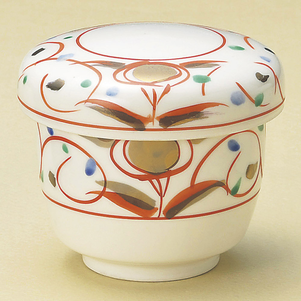 17704-558/빨간 그림 화문 찜/7.7×7.8㎝・170㏄/일본그릇